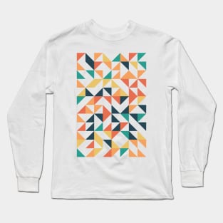 Creative Geometric Colourful Triangle Pattern Long Sleeve T-Shirt